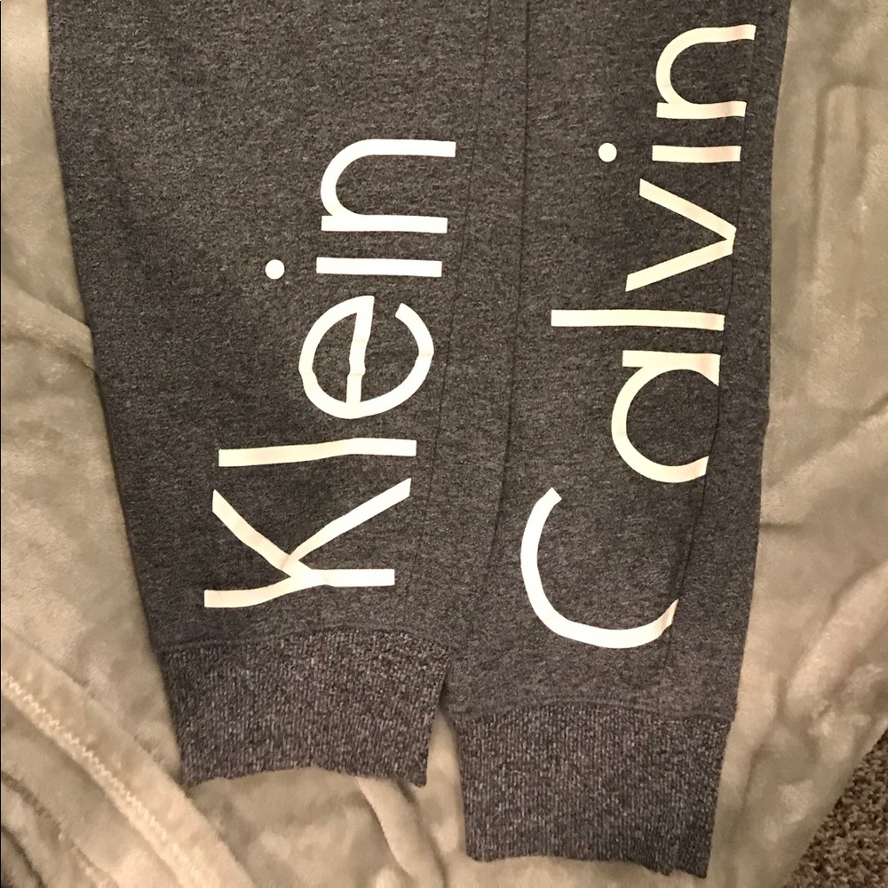 Calvin Klein cropped sweatpants.